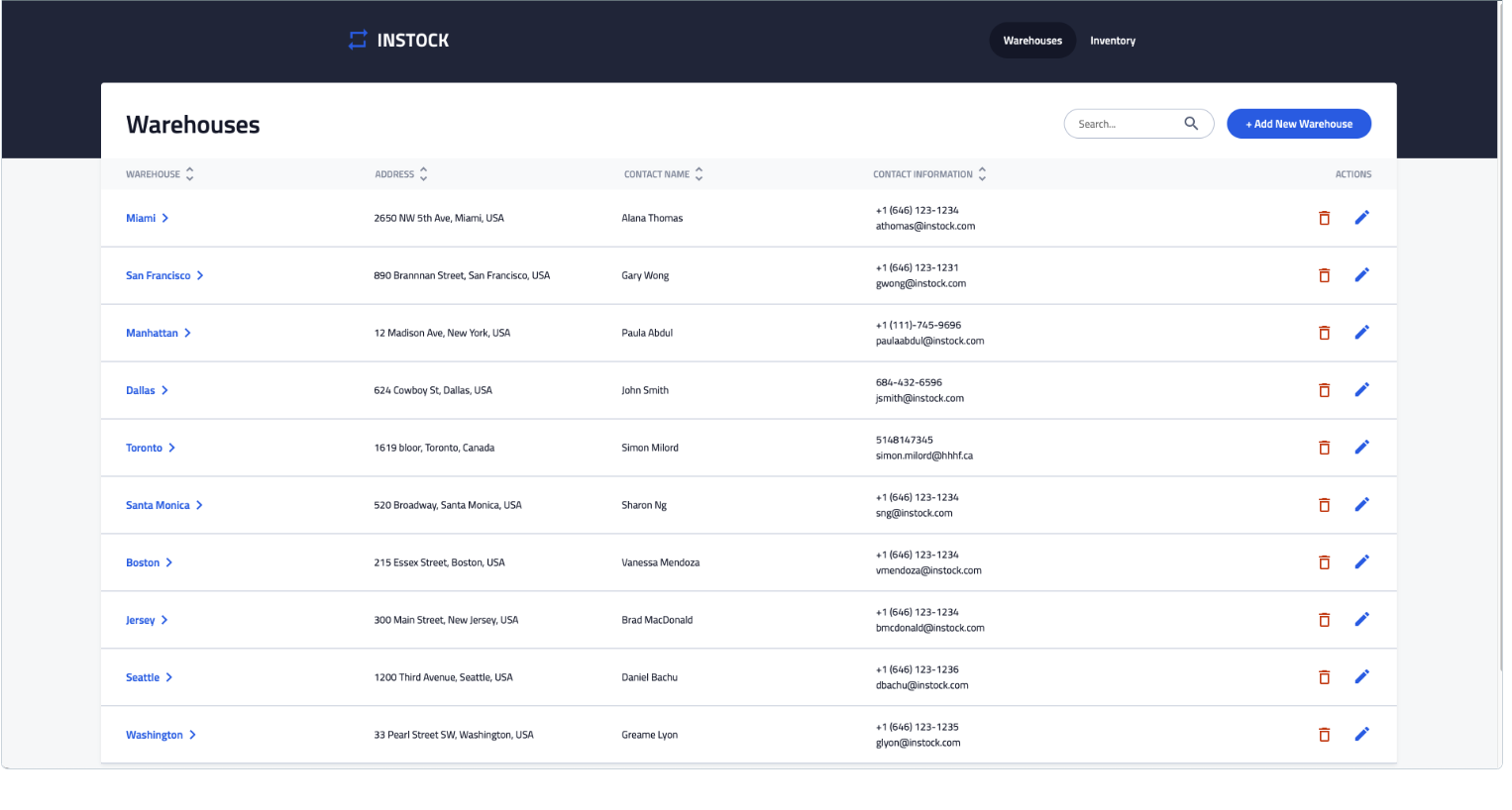 InStock - Inventory Management System