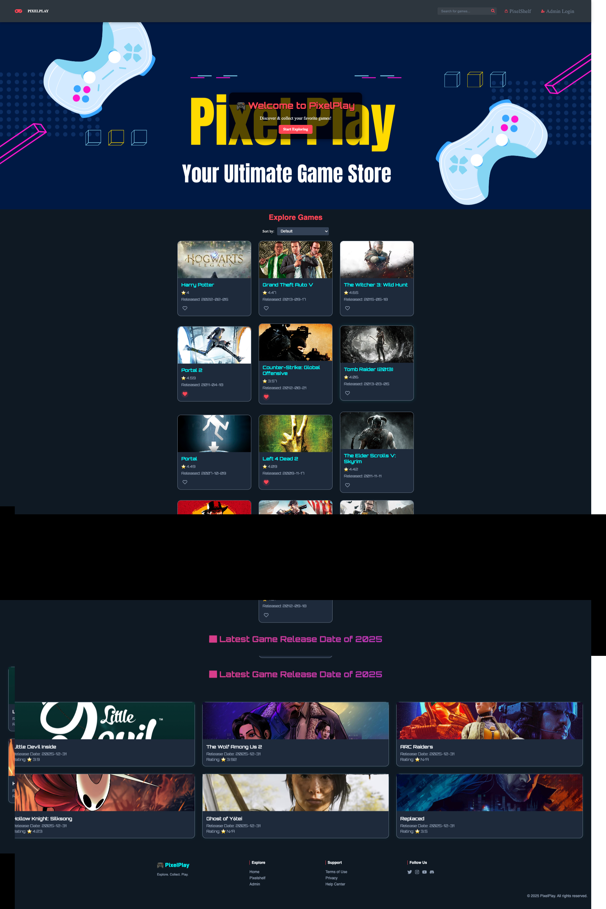 PixelPlay - Game Discovery Platform